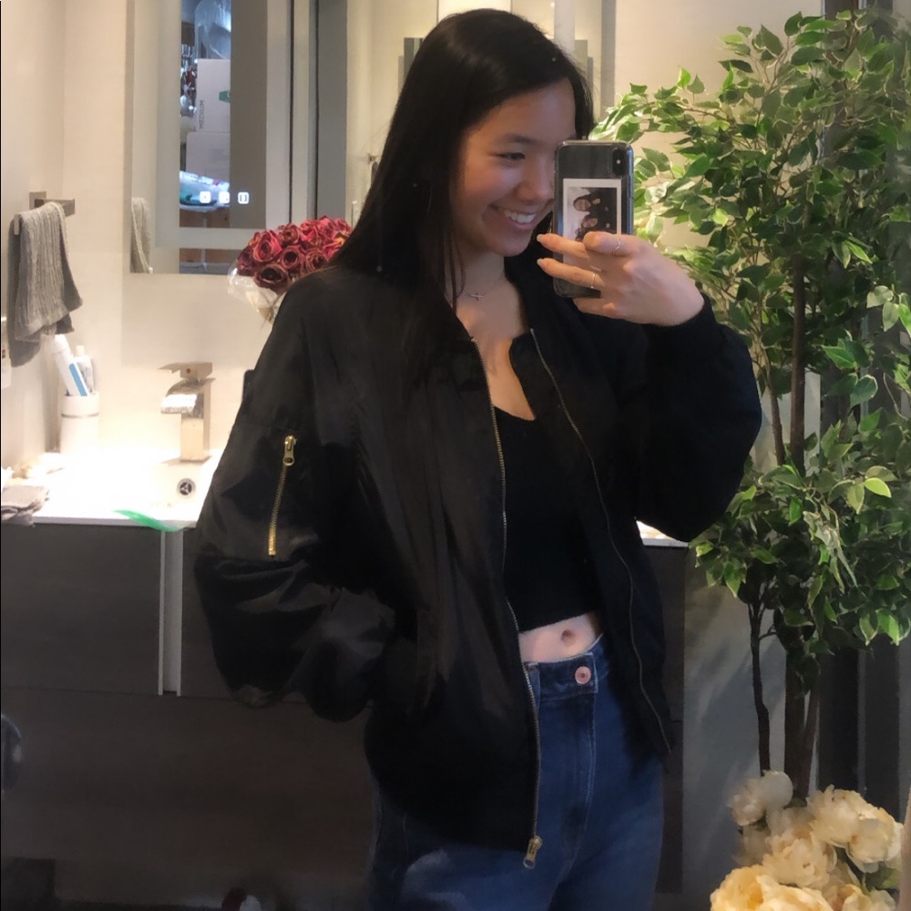 Black bomber jacket